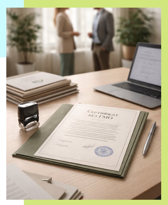 Сертификат без ГМО в Шатуре от 7683 р. оформить срочно Алешин-Штр